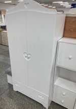 Шкаф 2-х дверный Сердце МДФ белый/белый