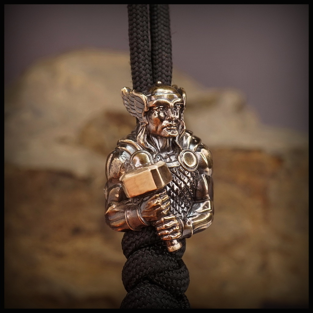 Темлячная бусина "Тор" для ножей , бронза