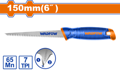 Ножовка по гипсокартону 150 мм 7TPI (10/60) WADFOW WHW3G06
