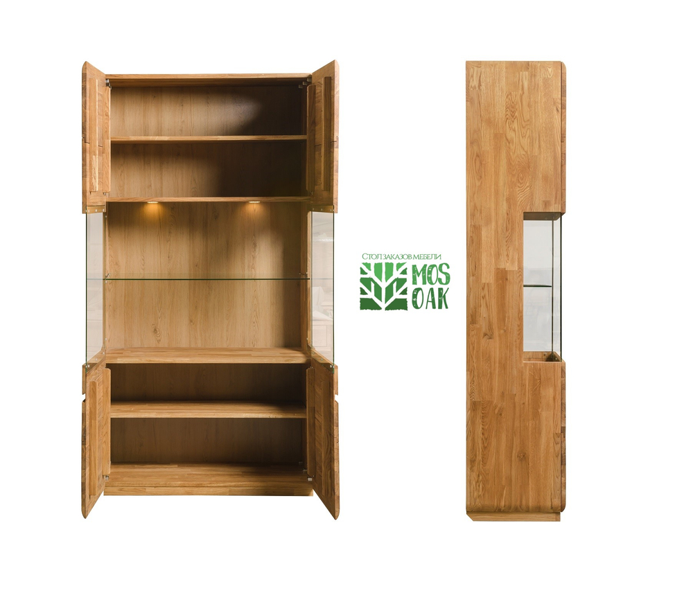Шкаф с витриной Parma-2 из массива дуба