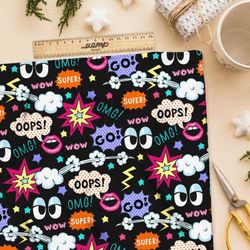 Ткань шифон wow поп арт