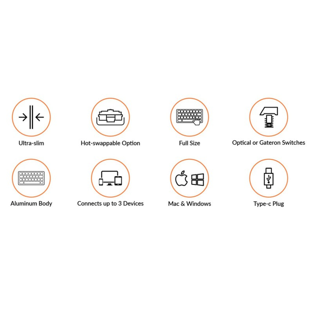 Беспроводная механическая ультратонкая клавиатура Keychron K5SE, Full Size, RGB подсветка, Blue Switch (K5SE-E2)