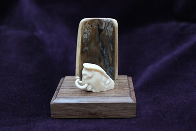 Мамонт у скалы, визитница