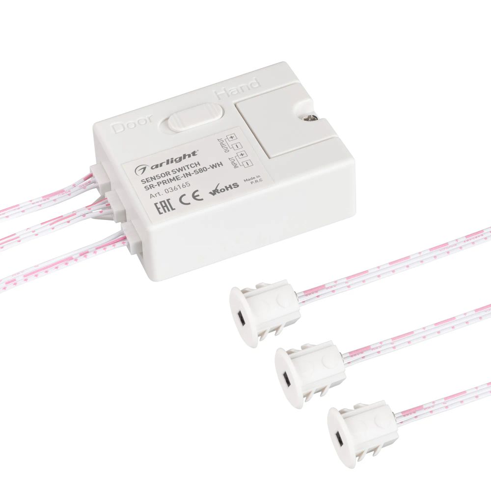ИК-датчик SR-PRIME-IN-S80-WH (12-24V, 96-192W, DOOR/HAND) (Arlight, IP20 Пластик, 2 года) 036165