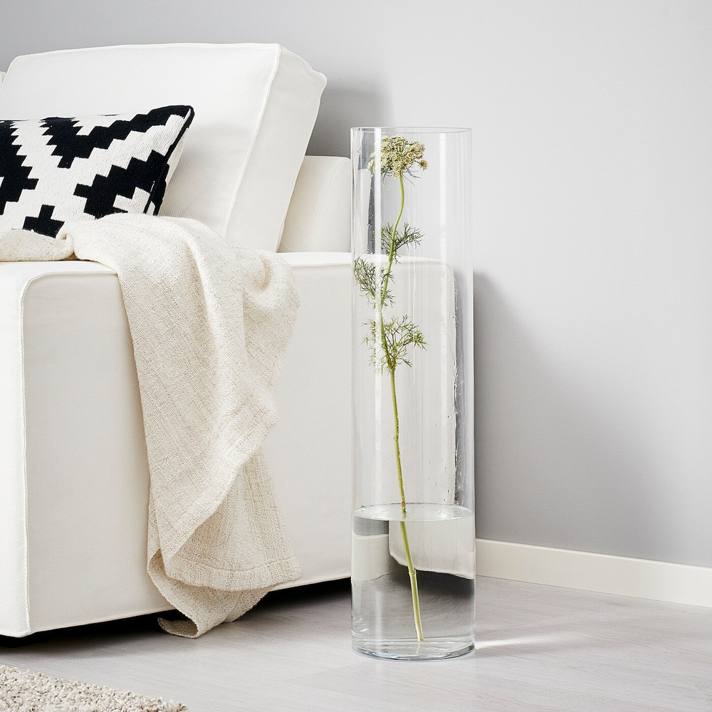 IKEA CYLINDER  (ИКЕА СЙЛИНДЕР)  -  Ваза, прозрачное стекло, 68 см
