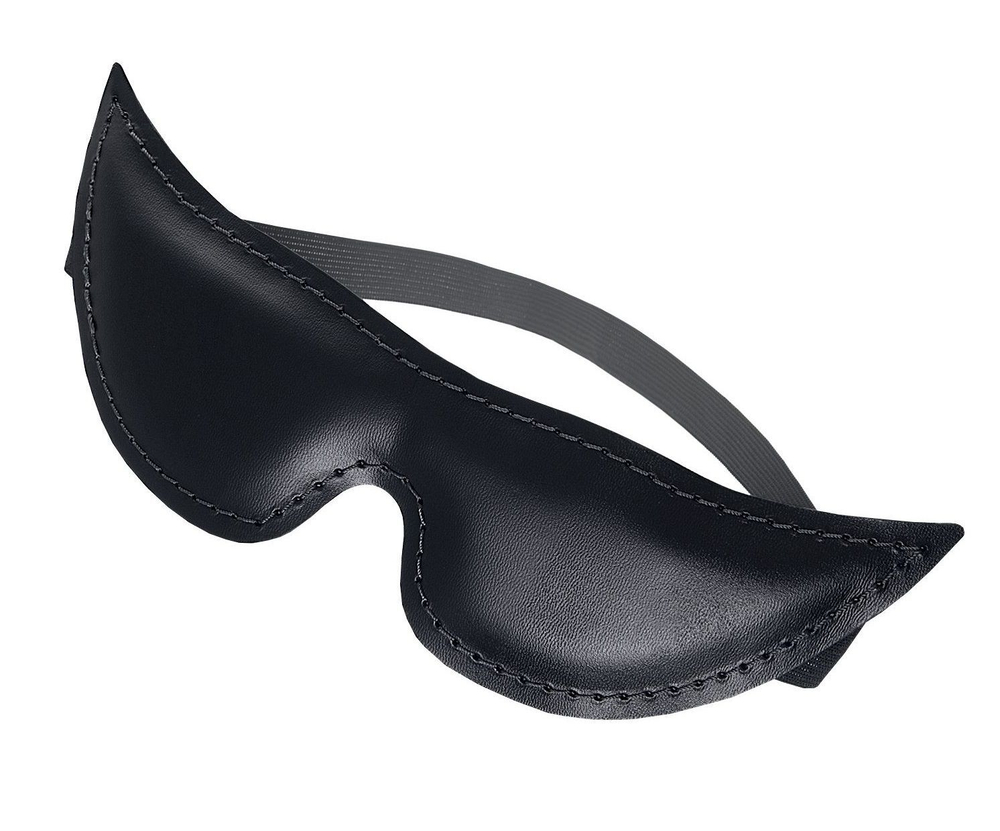 Черная кожаная маска с заостренными кончиками (Цвет: черный)
