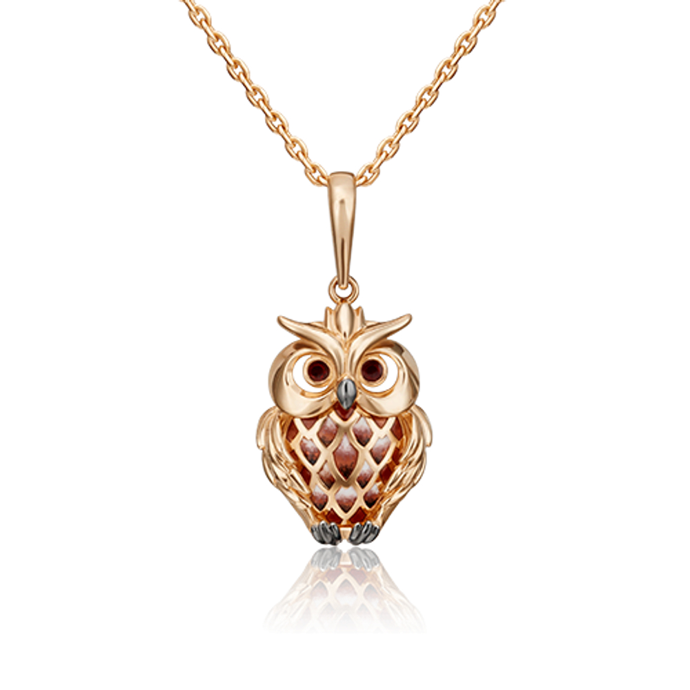 сова из золота с эмалью