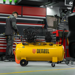 Компрессор воздушный BCV2300/100, ременный привод, 2.3 кВт, 100 литров, 440 л/мин Denzel