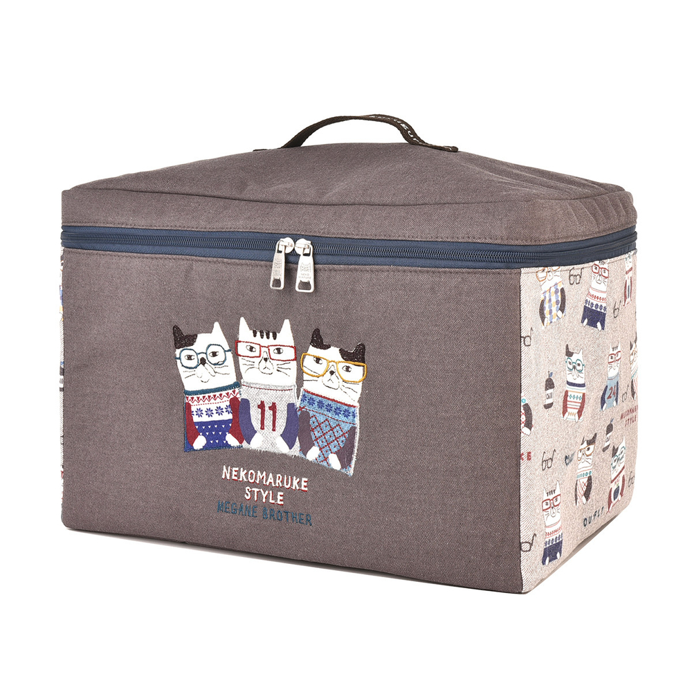 Складной кофр-органайзер для вещей, "NEKOMARUKE", коричневый, 24-7520-3, KUSUGURU