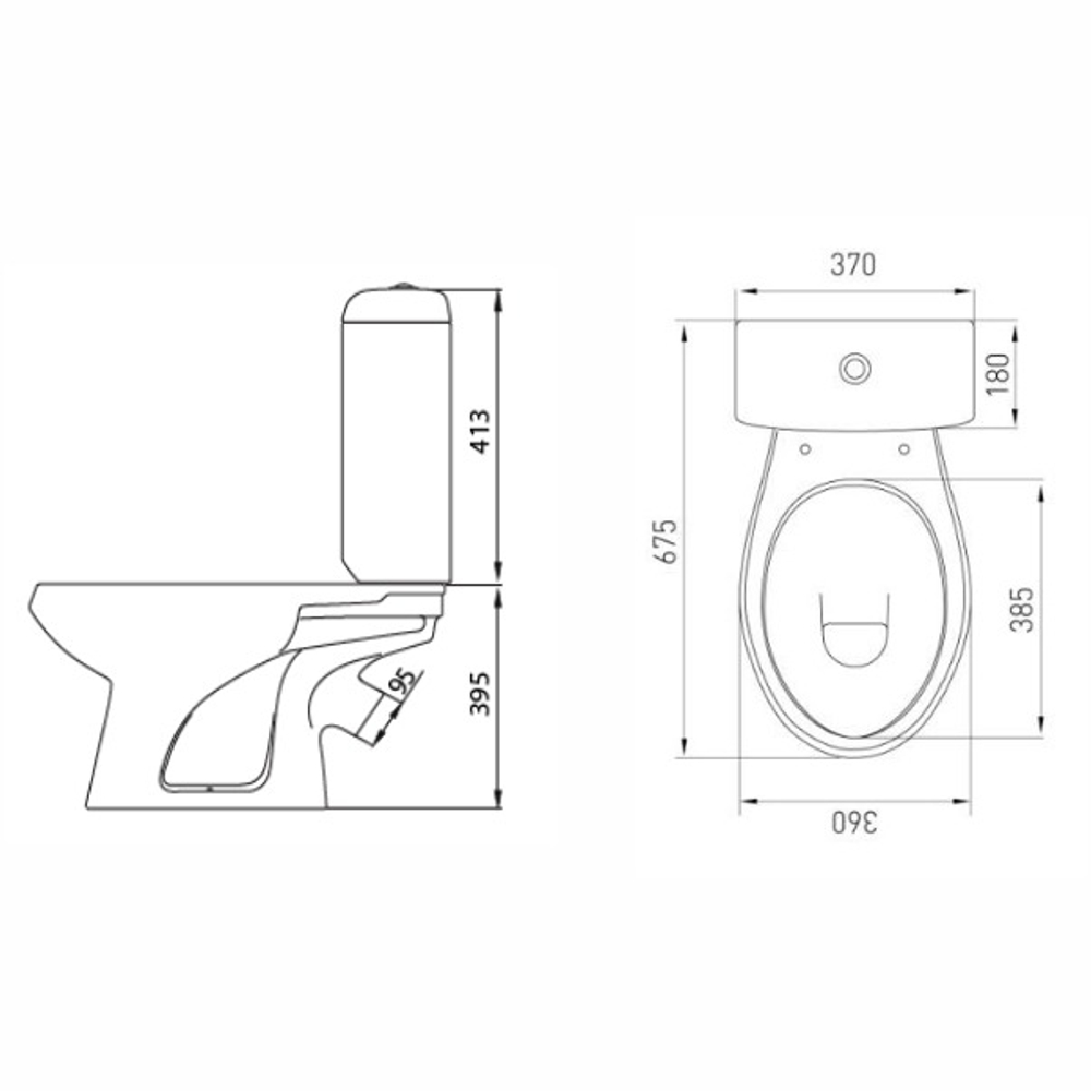 Унитаз-компакт "Элисса" белый Премьер Стандарт (кос, НИЖН, сид.полипроп, 1кн.арм.Уклад) (Ст.Оскол)