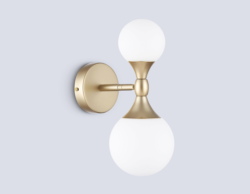 Светильник настенный LH51053/2 GD/FR золото/белый матовый G9*2 max 28W 120*195*300