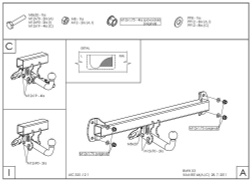 Фаркоп оцинкованный Galia B014C для BMW X3 2004-2010(паспорт и сертификат в комплекте)(без электрики)