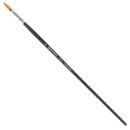 Кисть художественная проф. BRAUBERG ART CLASSIC, синтетикажесткая, овальная, № 6, длинная ручка, 20