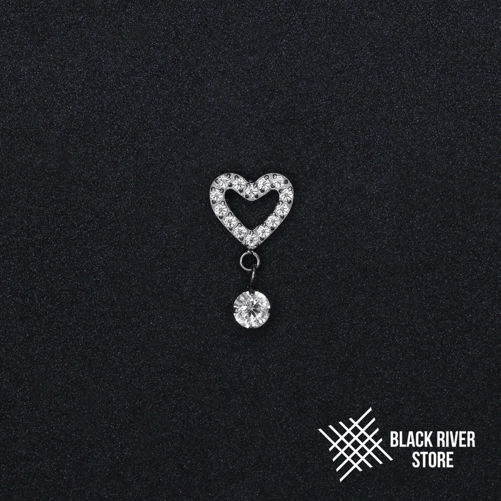 Pendant Heart Round Crystal