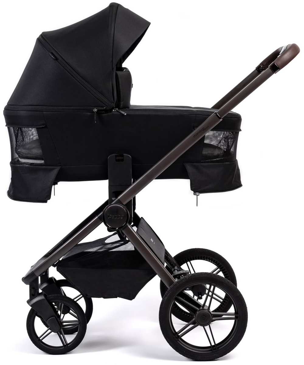 Детская коляска Peppy Monaco Thermo 3 в 1 с автокреслом First Black
