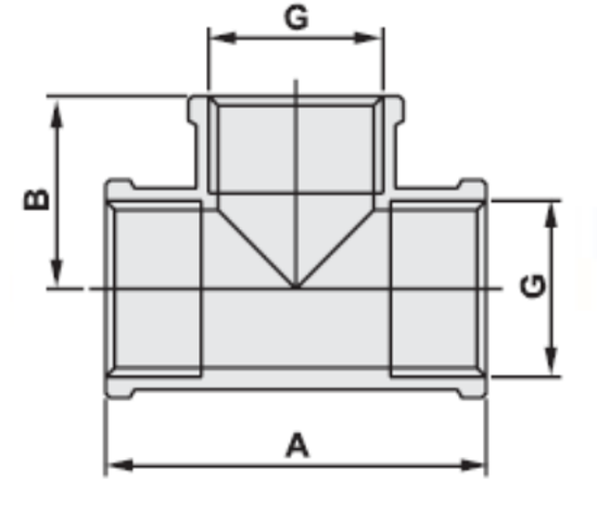 Тройник Valtec 3/4" ВР с внутренней резьбой латунный никелированный VTr.130.N.0005