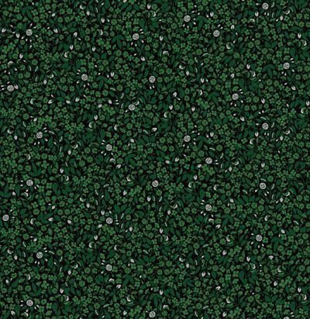 Мелкораппортный растительный дизайн с листьями, цветами и ягодами