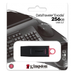 Флешка USB Flash Kingston USB Drive 256Gb DataTraveler Exodia DTX / 256GB USB3.1 черный / красный