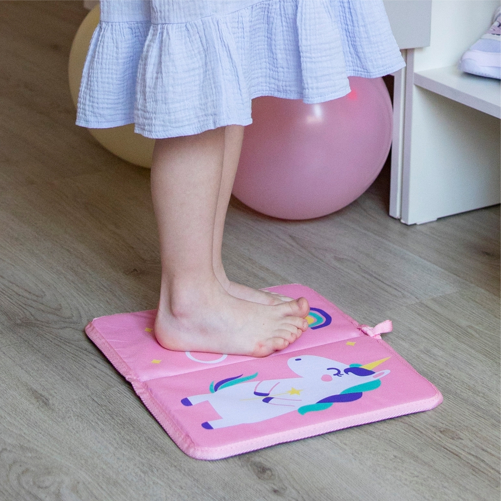 Набор для детского сада: кармашек, коврик, мешок. Единорог розовый