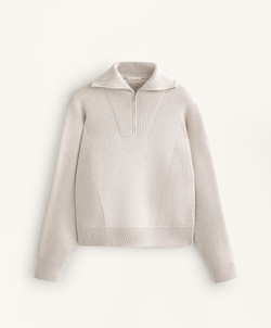 Oysho Вязаный джемпер с высоким воротником, каменный