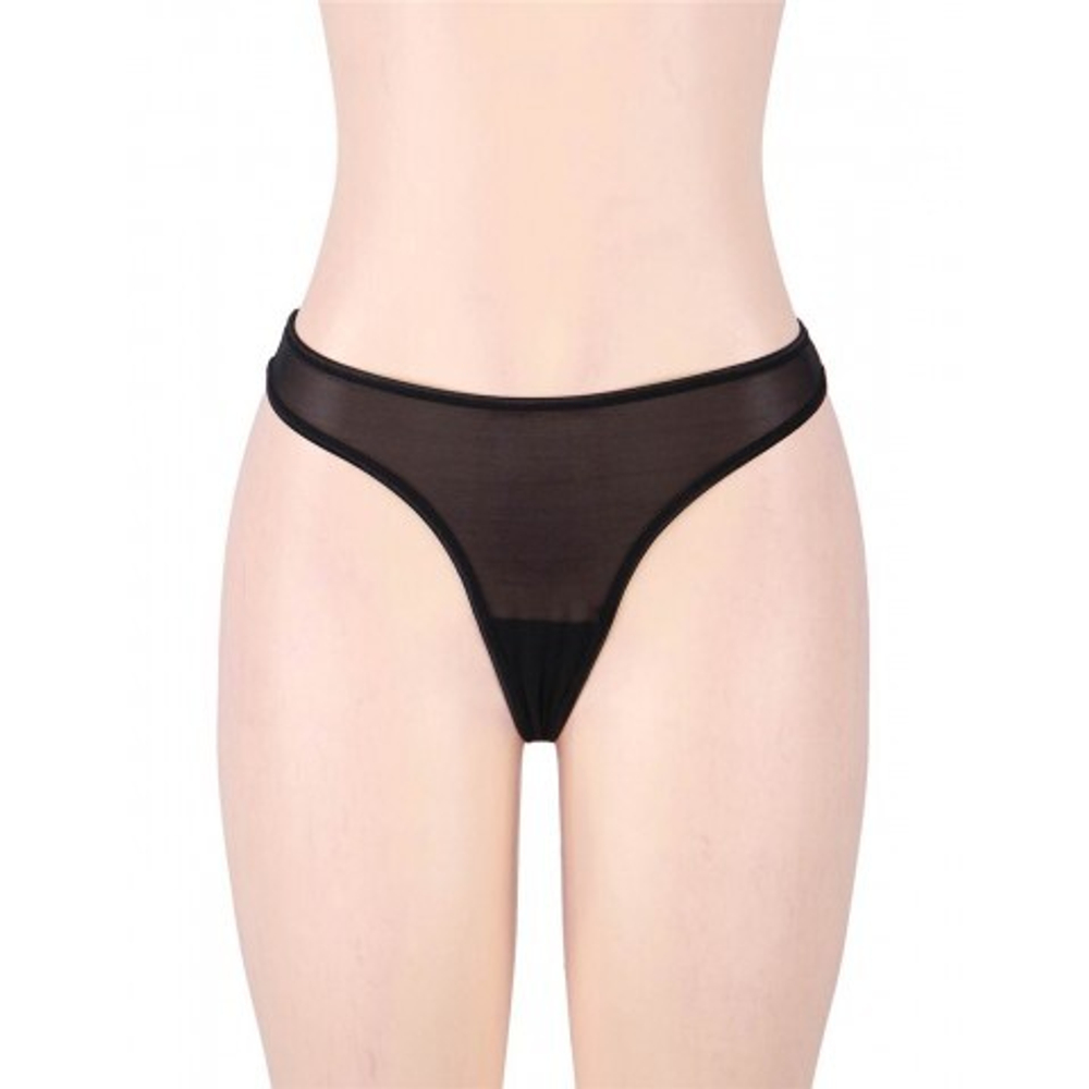 Пояс черный для чулок с ремешками на клипсах (XS-S)