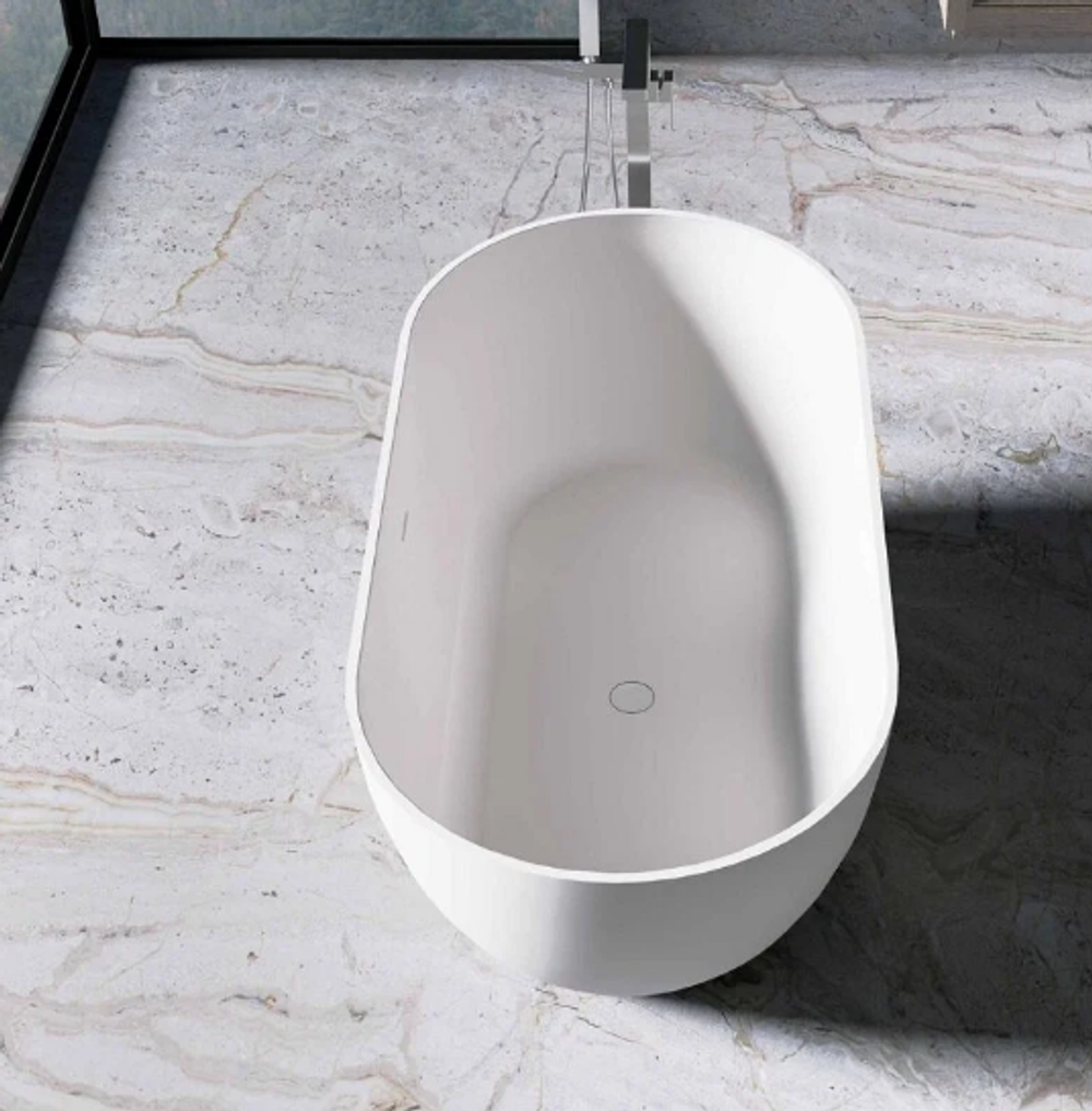 Ванна из искусственного камня Vincea VBT-4S04MW, 1700*800*560, белый мат., слив-перелив в комплекте, , шт