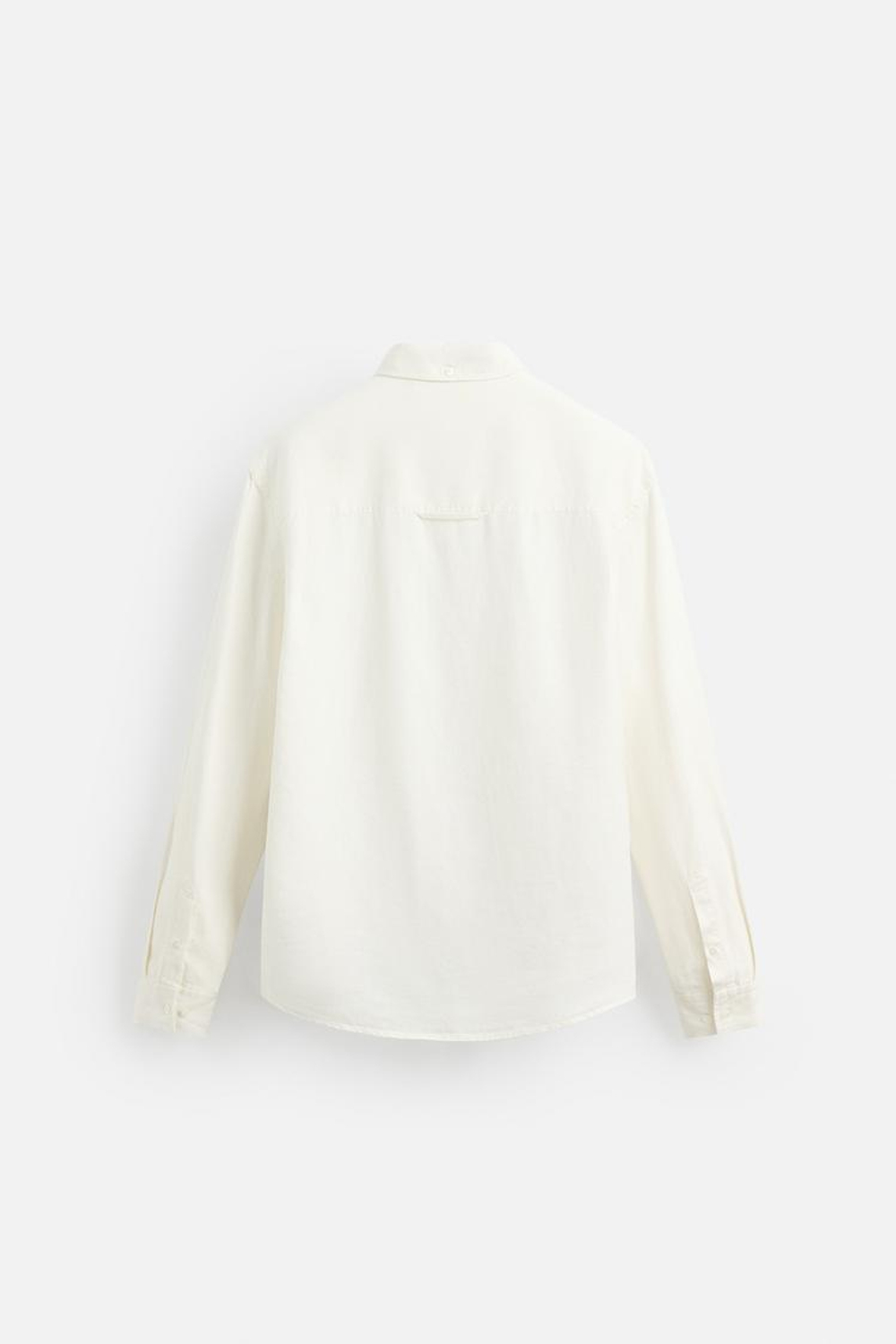 ZARA РУБАШКА RELAXED FIT ИЗ 100% КОНОПЛИ, ЖЕЛТОВАТО-БЕЛЫЙ