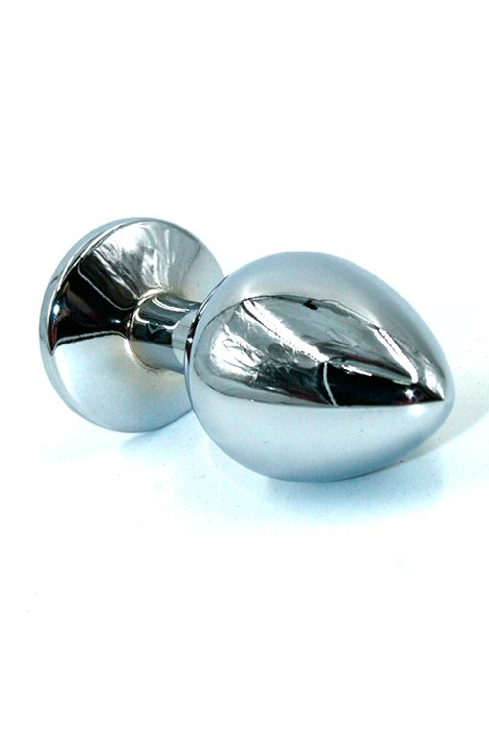 Малая анальная пробка из алюминия с чёрным кристаллом - 7 см. (Цвет: черный)