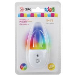 Ночник - светильник светодиодный ЭРА NN-618-LS-W в розетку с датчиком освещенности белый | Ночники