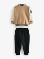 Бомбер и джоггеры в комплекте для мальчика Next B90-449, Бежевый, Черный