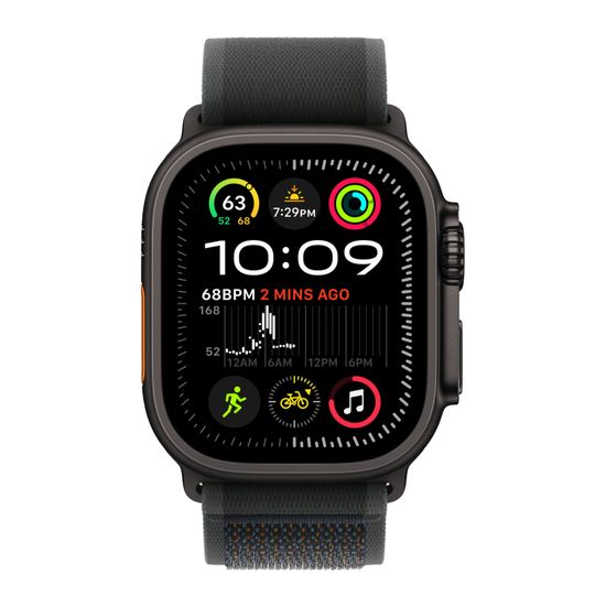 Apple Watch Ultra 2 GPS + Cellular, 49 мм, корпус черного из титана, ремешок Trail черного цвета, размер M/L