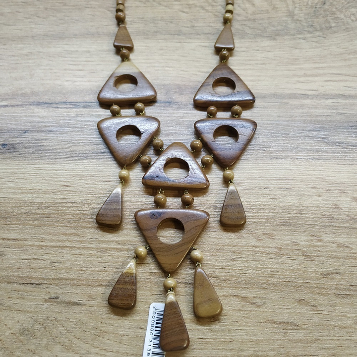 Колье Монокини, дерево, цвет красно-кор., 62 см