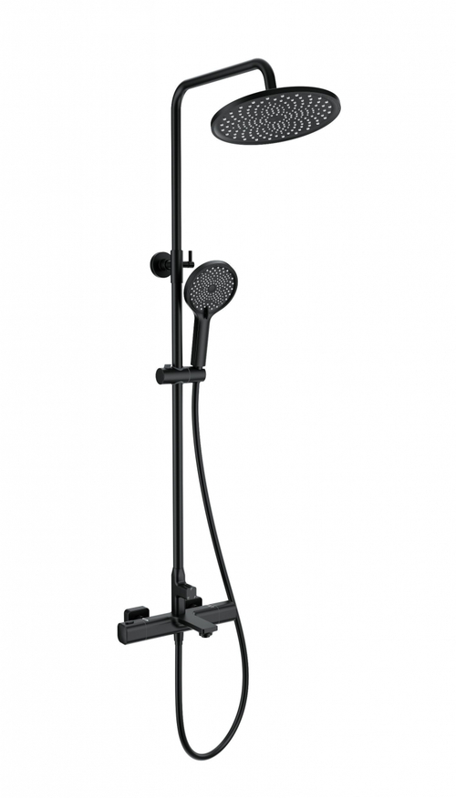 Душевая система с термостатом WONZON & WOGHAND SOLID, Черный матовый (WW-C3011-A-MB)
