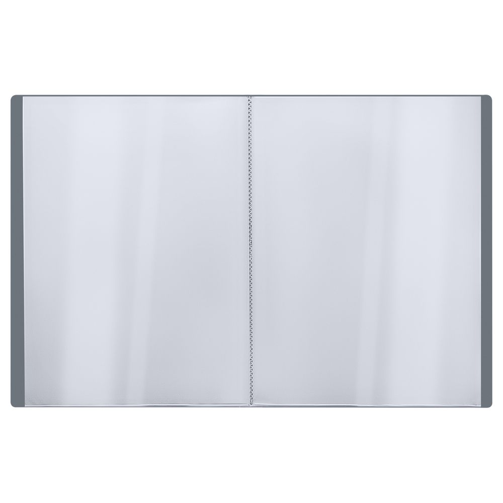 Папка с 60 вкладышами, Стамм Стандарт, 700мкм, корешок 21мм, серая