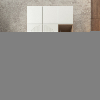 Шкаф Агератум МДФ двухсекционный с антресолью и стеллажом Лайн керамика (0,27) А10032 матовая - Дуб Сонома 3025  190*45*260