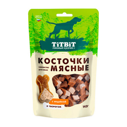 Косточки мясные с индейкой и творогом TITBIT для собак