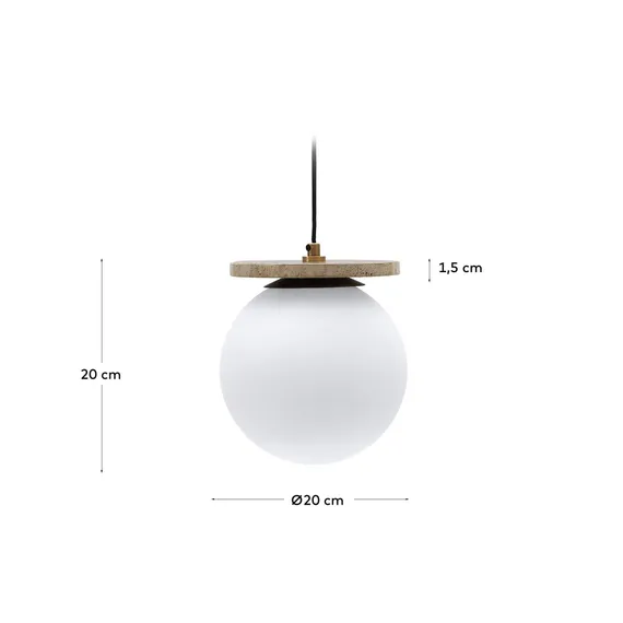 Malachi Подвесной светильник из матового стекла и травертина