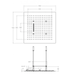 Тропический душ + водопад встраиваемый потолочный квадратный HYDROTHERAPY RE2K450GR графит
