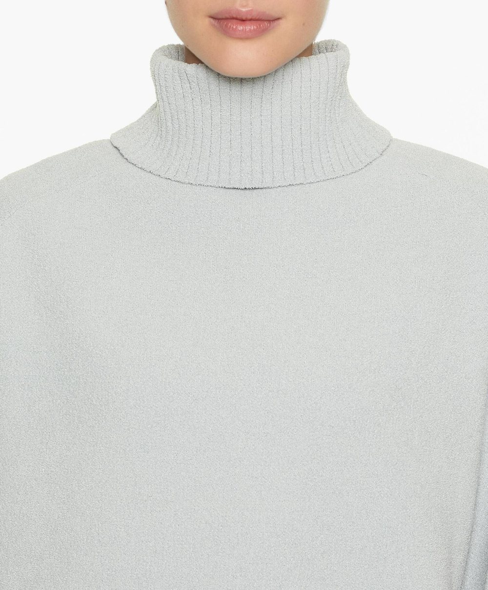 Oysho Вязаный свитер с высоким воротником, светло-голубой