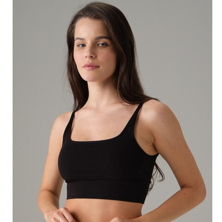 Женский спортивный бюстгальтер с тонкими бретелями черный Doreanse 5562