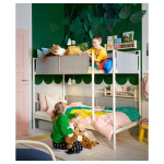 Кровать двухъярусная - IKEA VITVAL/ВИТВАЛ ИКЕА, 90x200 см, серый/белый