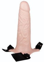 Пустотелый реалистичный фаллопротез на ремешках - 18 см. (Цвет: телесный)