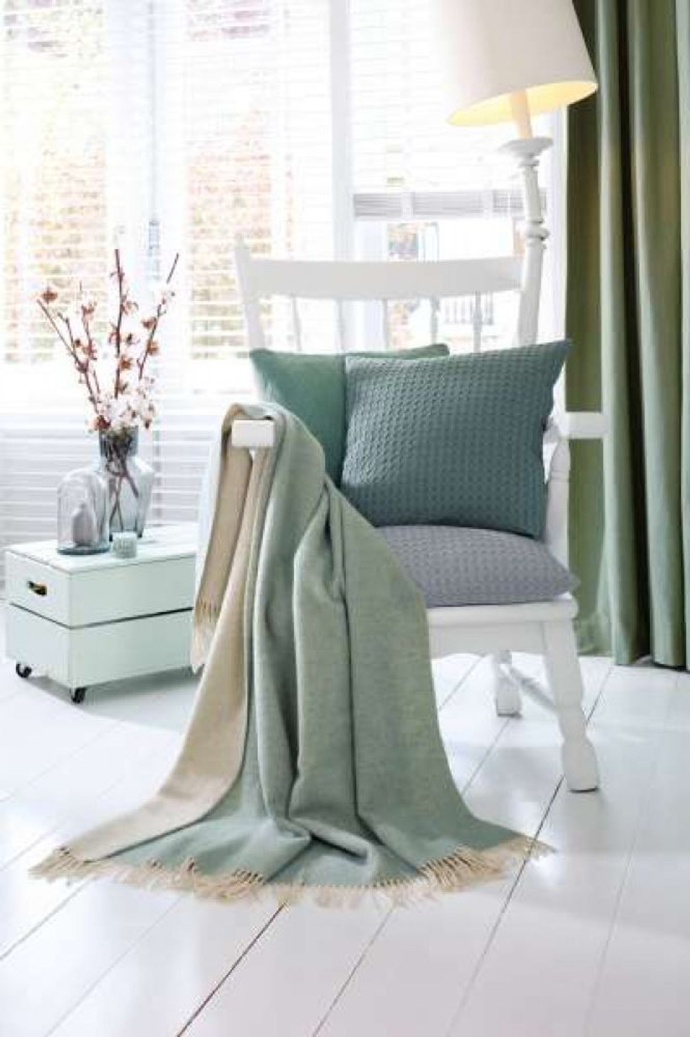 Плед 130х170 Biederlack Sage Tones Salvia-Creme фото