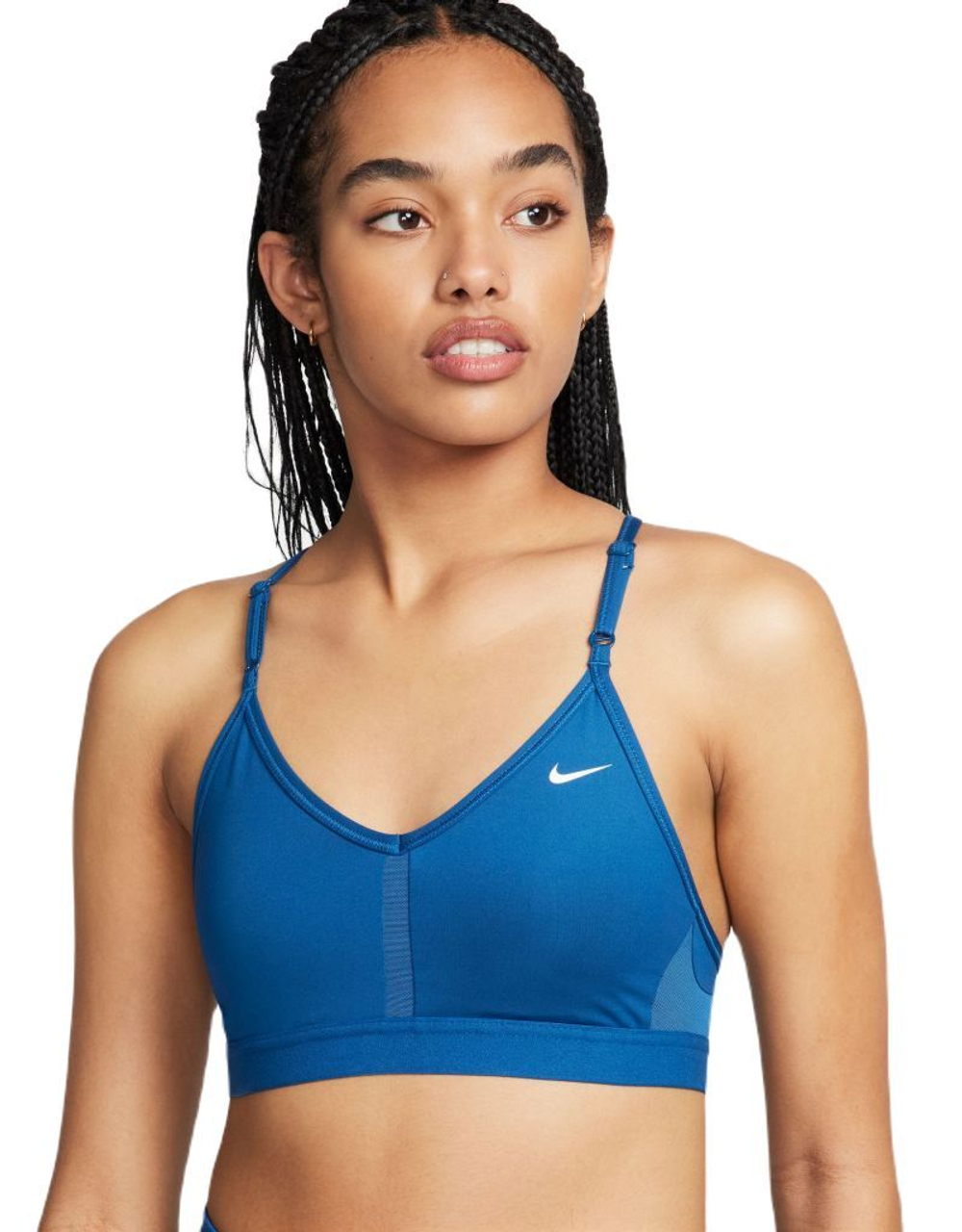 ТОП теннисный Nike Indy Bra V-Neck - court blue/court blue/court blue/white