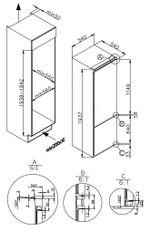Встраиваемый холодильник Meferi MBR193 COMBI NO FROST POWER фото 20