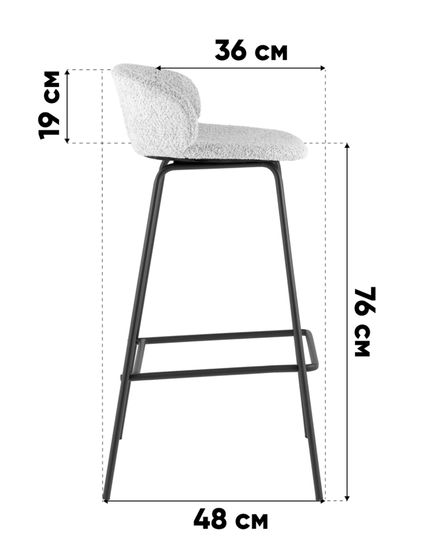 Стул барный Nita букле мятный