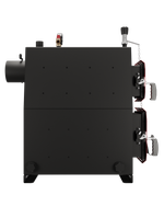 Твердотопливный котел длительного горения Изуран-100 на 100 кВт. Отапливаемое помещение до 2700 куб.м. Вид сбоку. Производитель - Изуран
