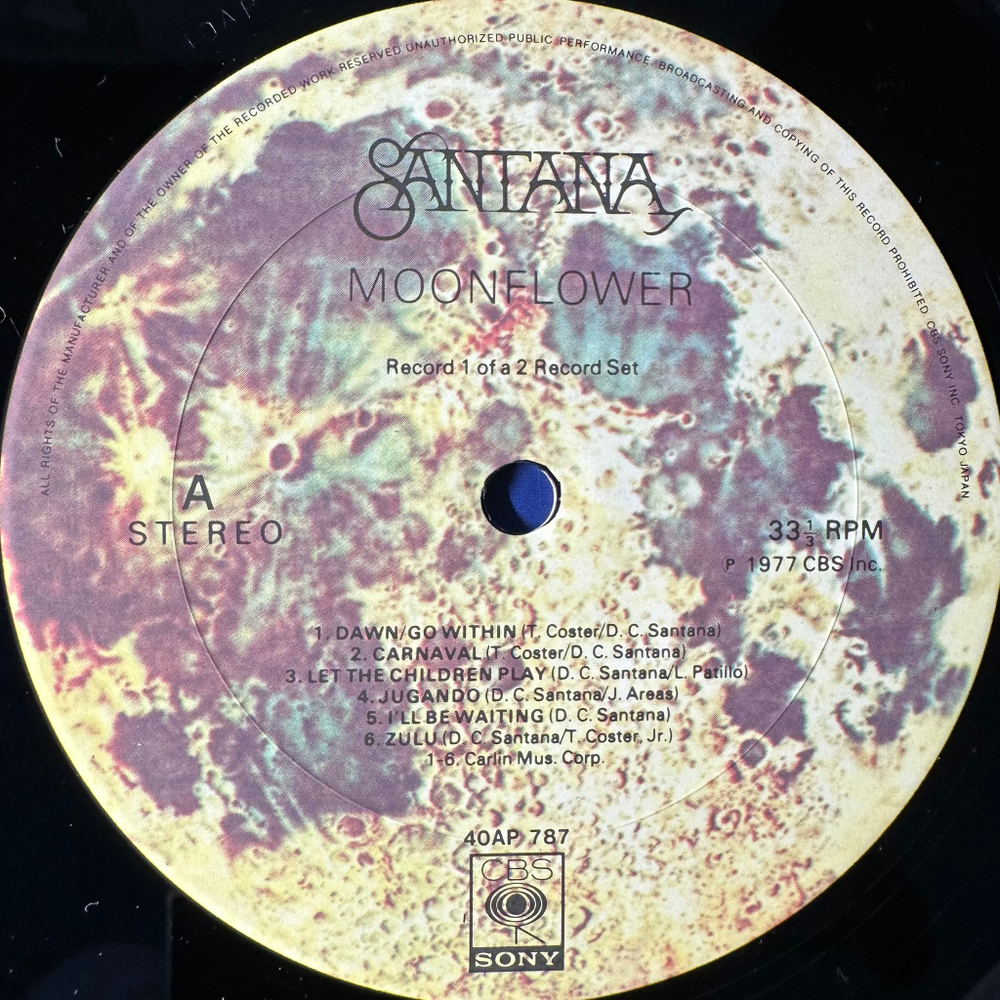 Santana - Moonflower 2LP (Япония 1977г.)