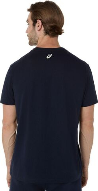 Мужская теннисная футболка Asics Logo Short Sleeve - midnight/birch