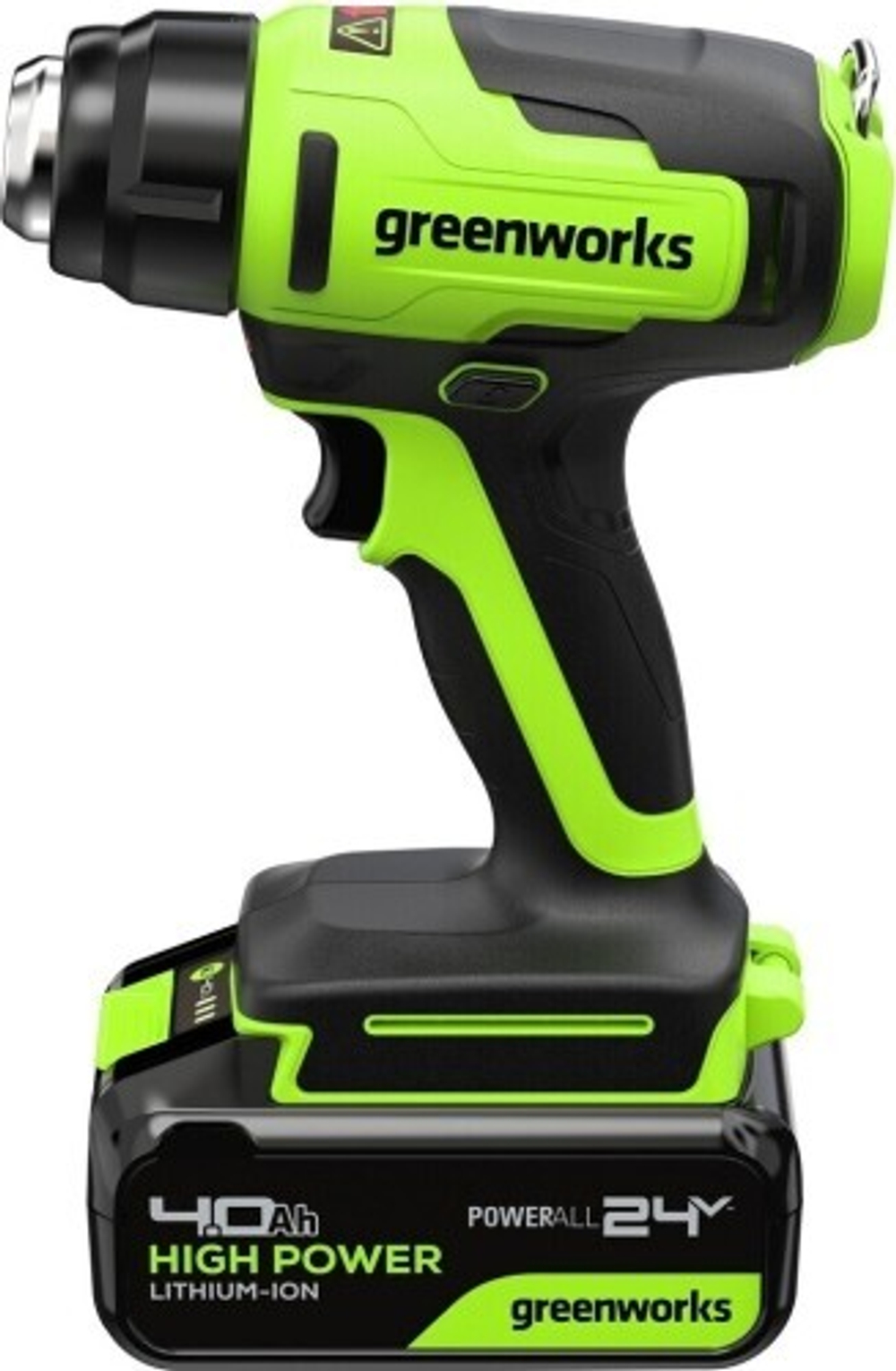 Строительный фен аккумуляторный GREENWORKS G24HG 24V, АКБ 4Ач и ЗУ 3400207CUB